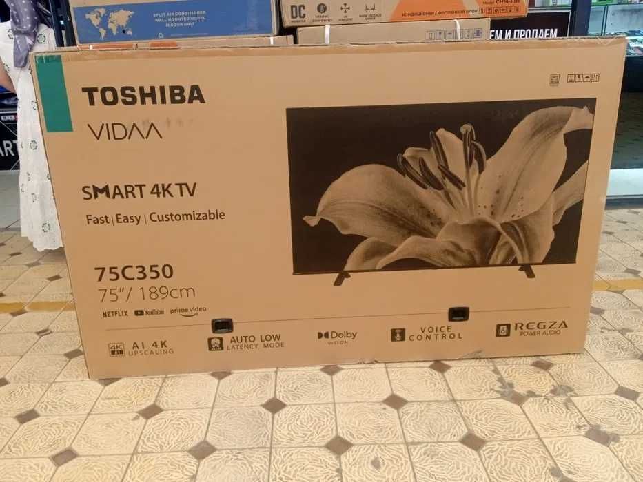 "Toshiba 75 диагональ" (4K UHD) со склада имеется доставка по городу!!