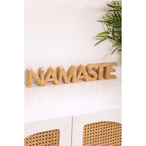 54см! Голям дървен надпис "Namaste"