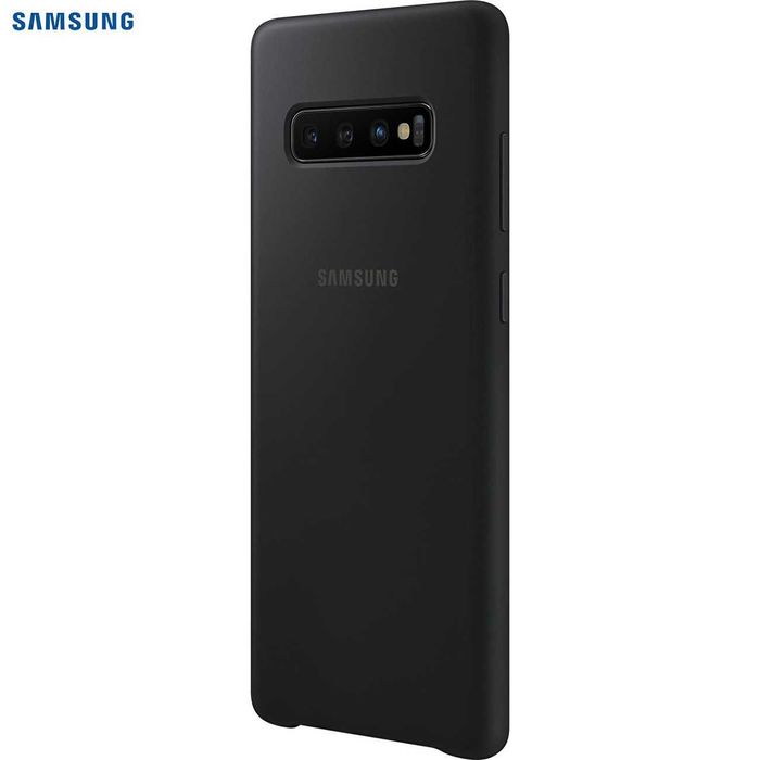 Husă originală silicon spate Samsung S10+ Plus neagră nouă