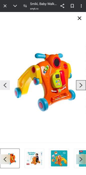 Smiki, Baby Walker, antemergator, jucarie interactiva de impins, 2in1