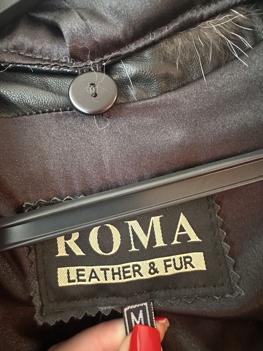 Geaca blana si piele naturala S/M