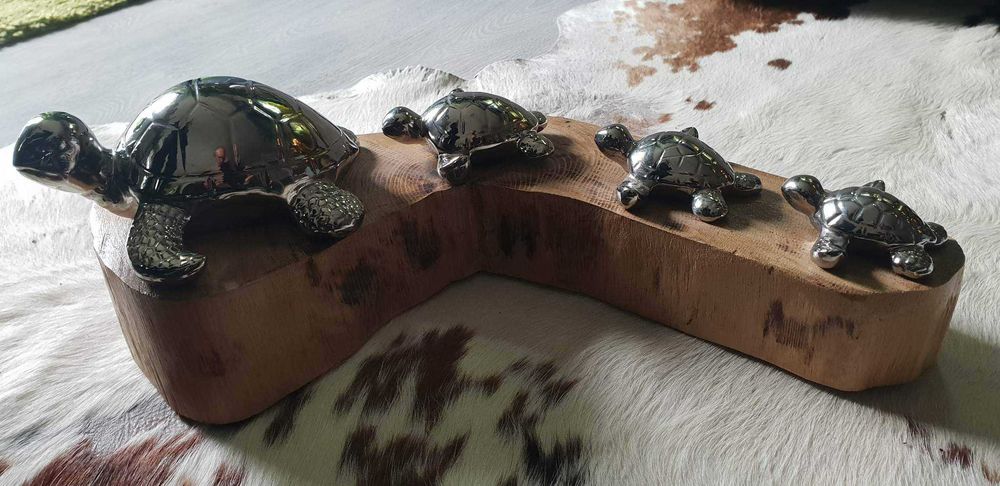 Decoratiune lemn Turtles / handmade