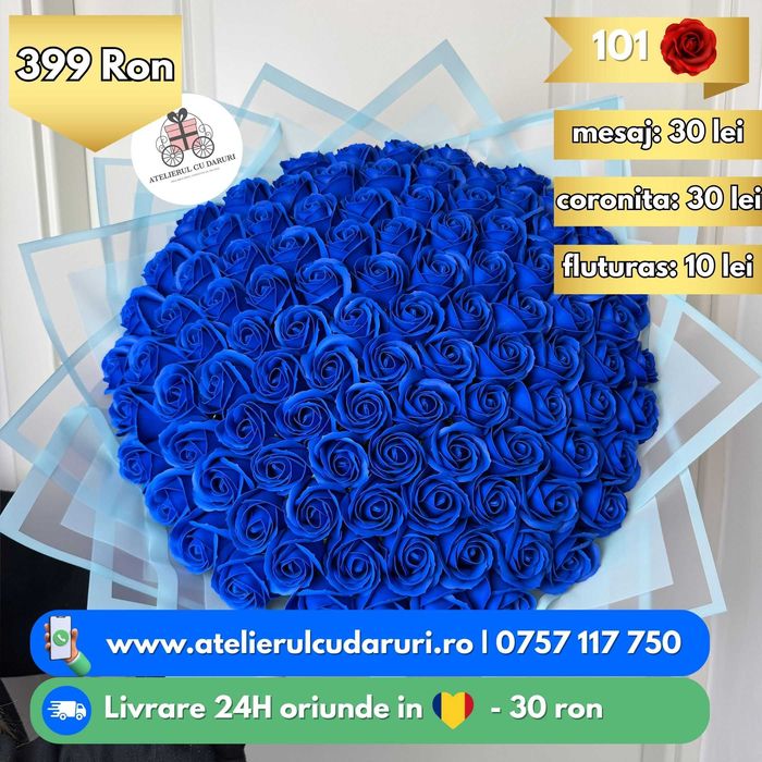 Buchete Trandafiri Sapun - Simple / cu Stitch / cu Sclipici