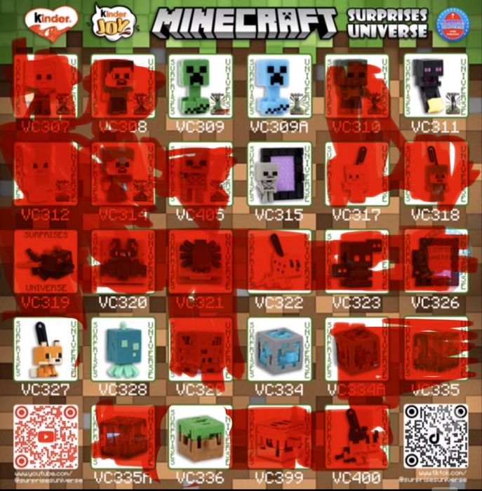 Kinder Joy Minecraft фигурки.