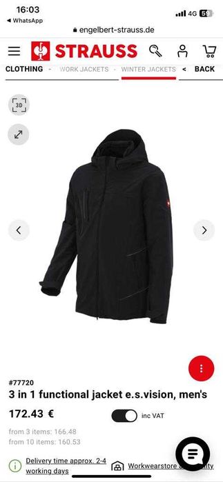 jachetă funcțională Engelbert Strauss - 3 in 1 functional jacket e.s.v