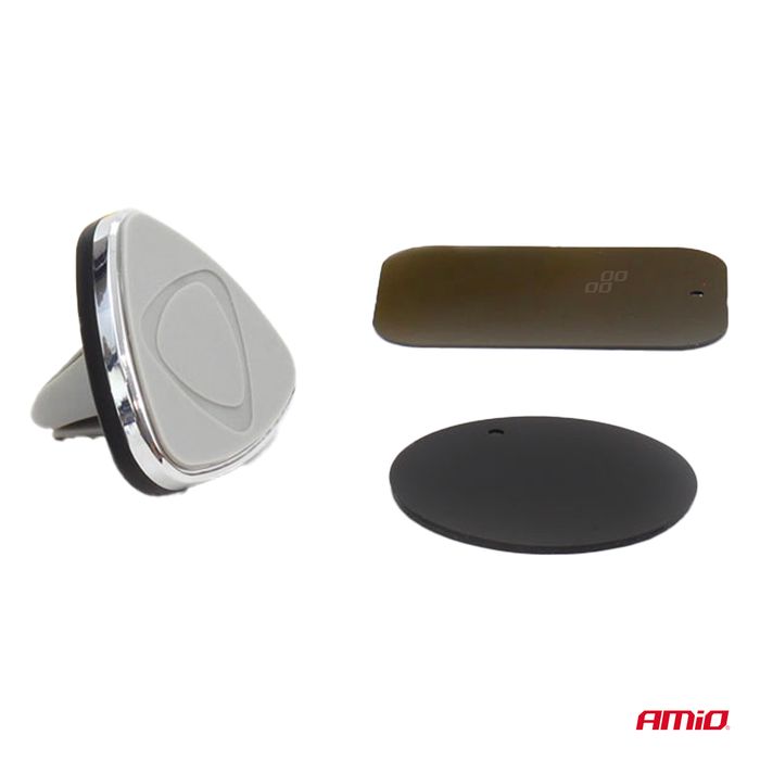 Suport magnetic telefon auto pentru grila de ventilatie Hold-01 AMiO, magnet puternic, pentru telefoane mari, dimensiuni 48x48mm