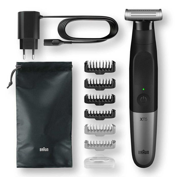 Aparat hibrid de barbierit si tuns barba Braun Series X XT5200 Wet&Dry, 5 piepteni, lama 4D, autonomie 45 min, functionare cu fir/fara fir, etc