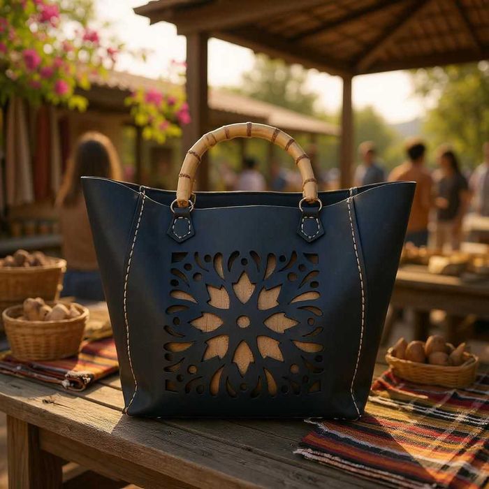 Луксозна чанта от естествени материали