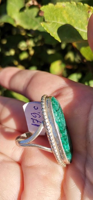 Inel argint 925 cu piatra smarald