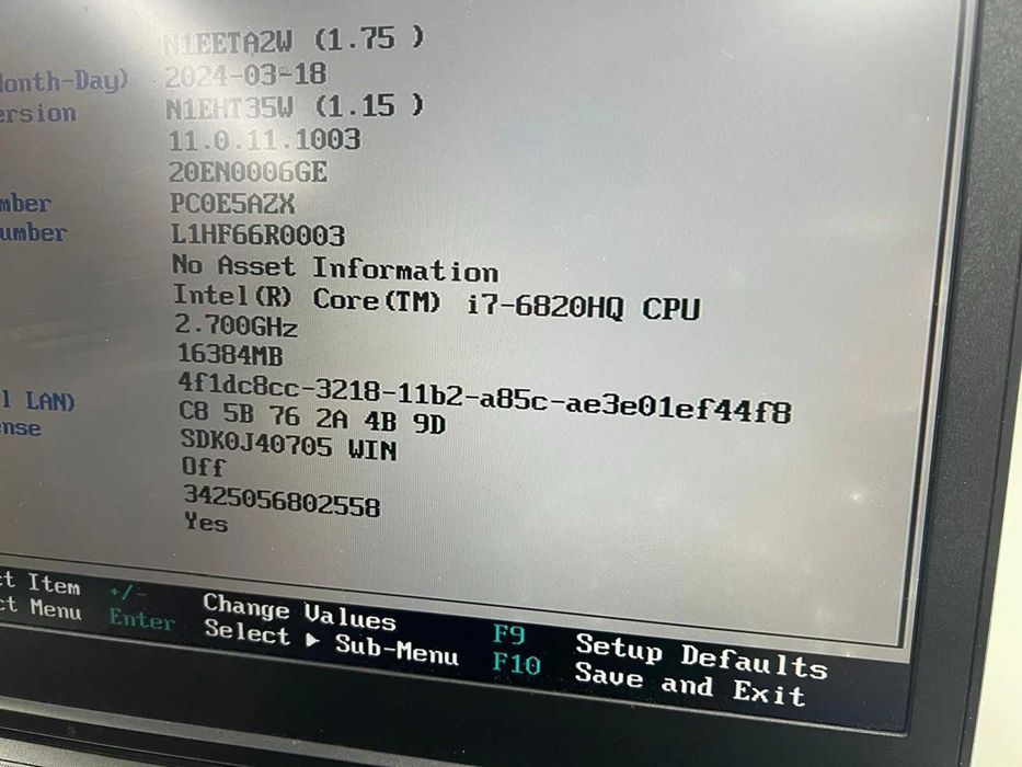 Laptop SH Lenovo P50 incomplet/piese YNC101