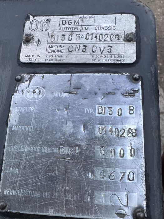 Stivuitor OM Diesel 3 TONE – Ridică 3.30m – 3800€ NEGOCIABIL