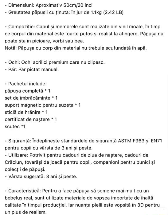 Papusa reborn baietel-fetita