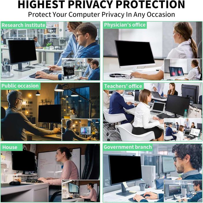 DEJIMAX 32-инчов екранен филтър за поверителност за 16:9 монитори