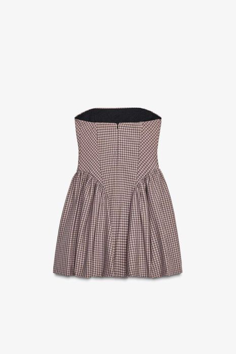 Нова рокля на ZARA от кариран декос само е махнат етикета размер С