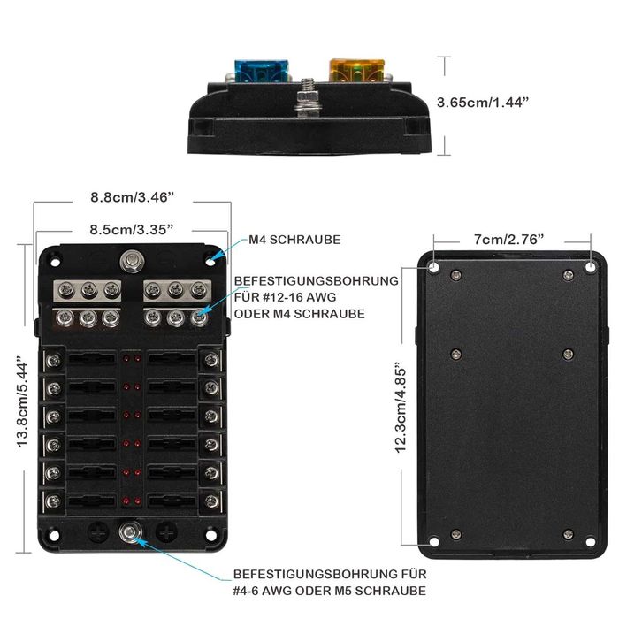 табло, държач за предпазители, бушони за автомобили, лодки