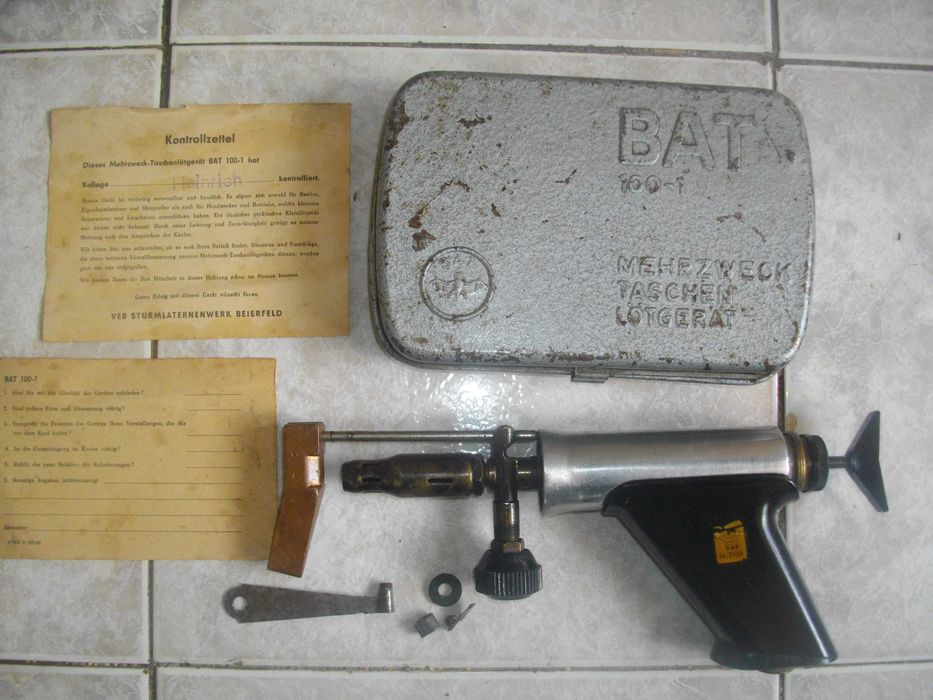 Бензинов нов поялник Горелка 1982г ГДР Немско старо качество BAT 100-1