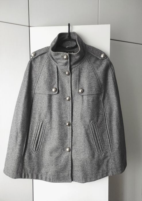 Сиво палто тип пончо- вълна Max Danieli