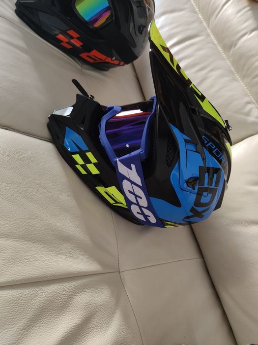 Casca Moto Trotineta Electrica Moto Cross Bike Atv Enduro Casca Profesionala EDX + Ochelari + Cagula, Marimi Circumferința (57-58 sau 59-60)