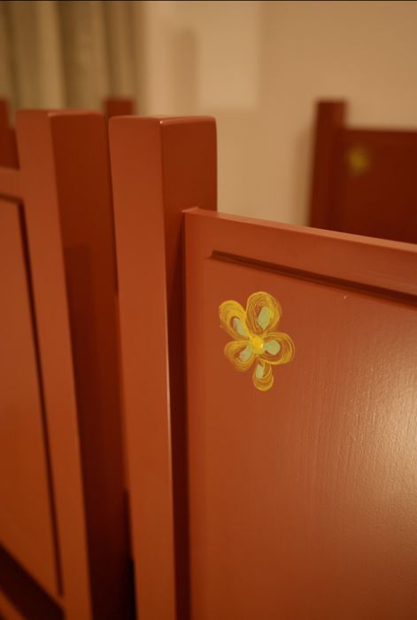 Masa cu 8 scaune lemn masiv de brad 200x110x77