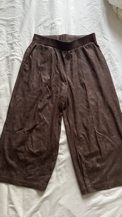 Pantaloni culottes maro largi
