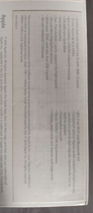 Mac mini (Late 2014) модель-a1347