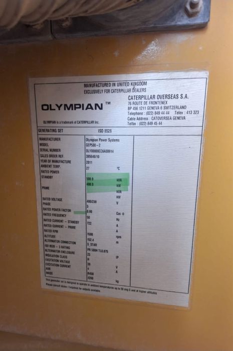 Дизель генератор Cat 500квт