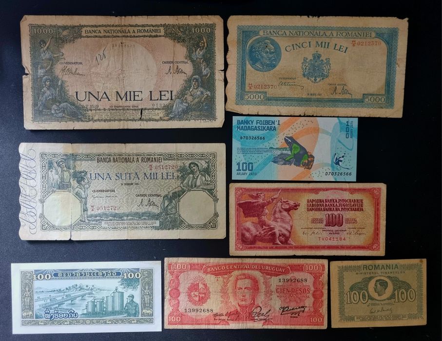 Lot bancnote romanesti si straine