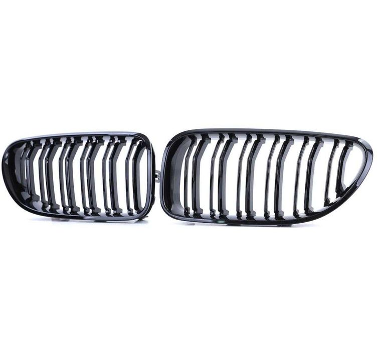 Grile Duble M-Design BMW Seria 6 F06 F12 F13, Nari Bara Fata, Negru Lucios Radus