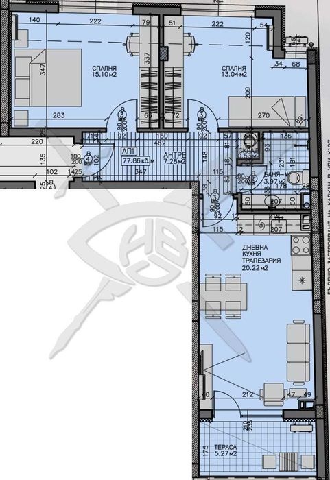 Тристаен апартамент в квартал Зорница 1324 - 37680