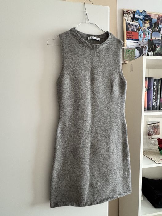 Сива плетена рокля Zara