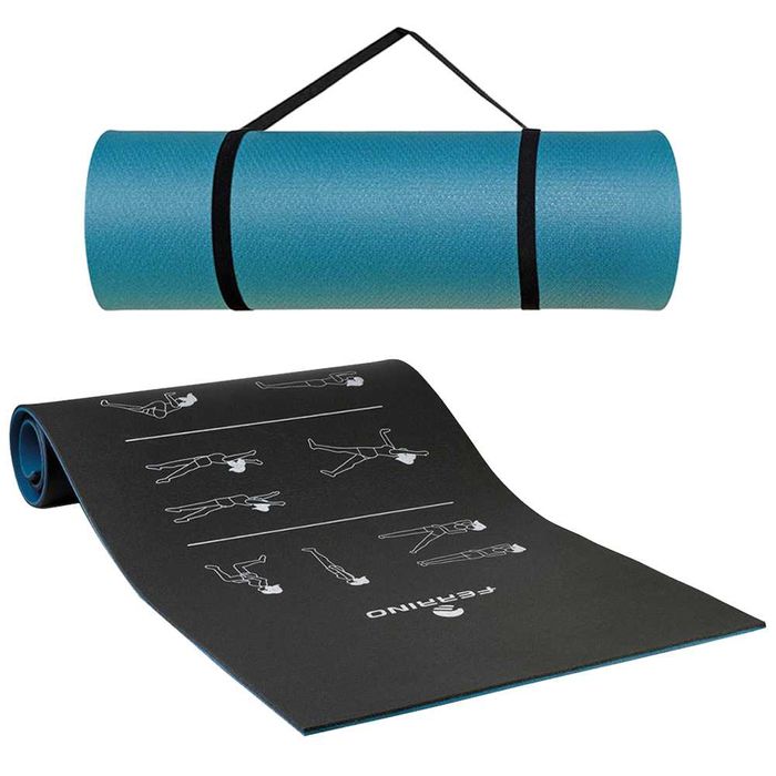 Saltea  FERRINO, pentru yoga,  dimensiune 186*61*8 mm, albastru/negru