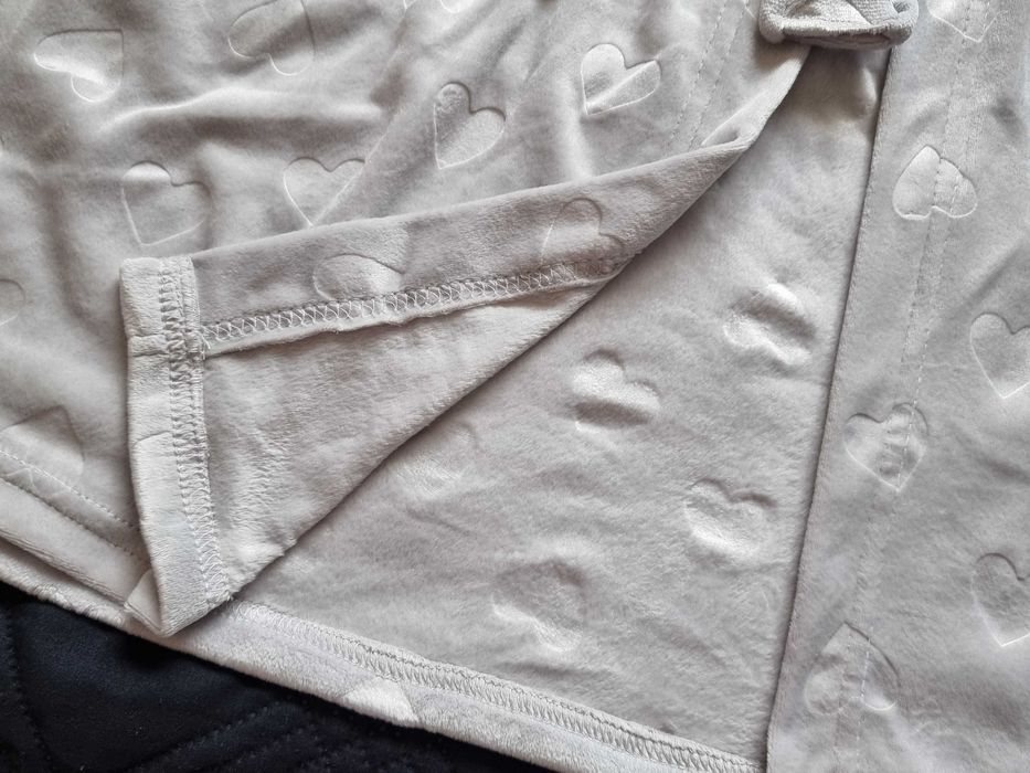 Halat pufos gri, cu gluga, marimea L-XL