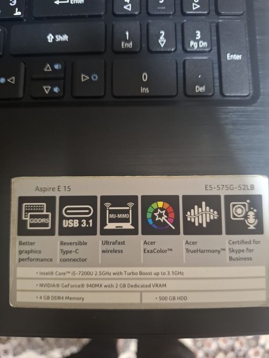 acer Aspire e15 i5-7200u