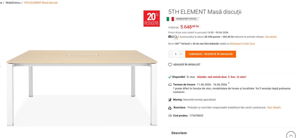 mobilier de birou Mobexpert seria 5th Element