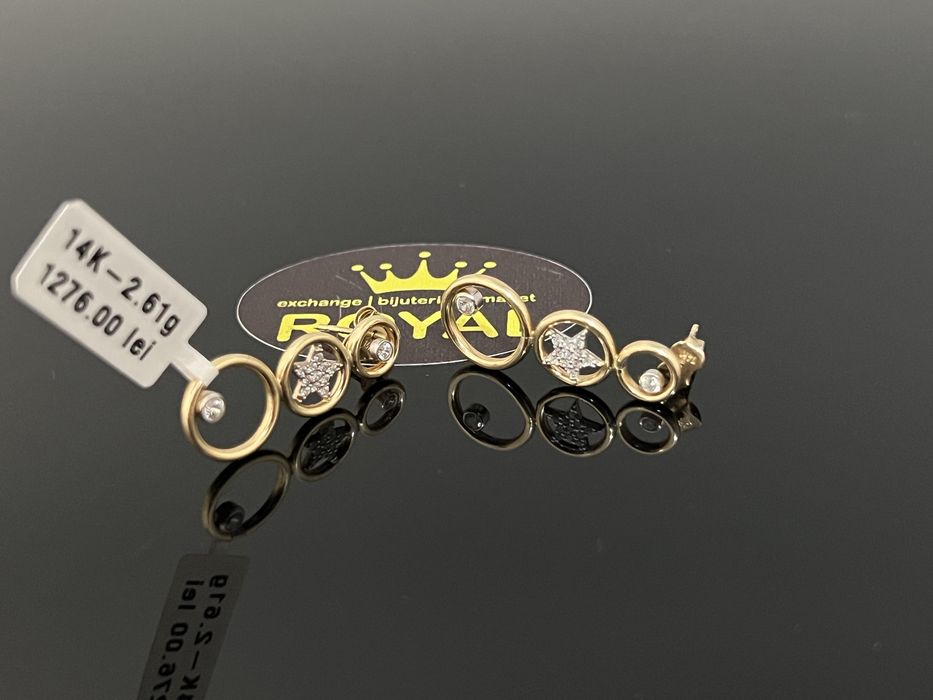 Bijuteria Royal CB : Cercei dama aur nou 14k 2,61gr