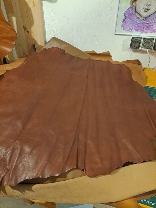 Piele naturala tabacita, piele la metru, leather handmade, marochinari