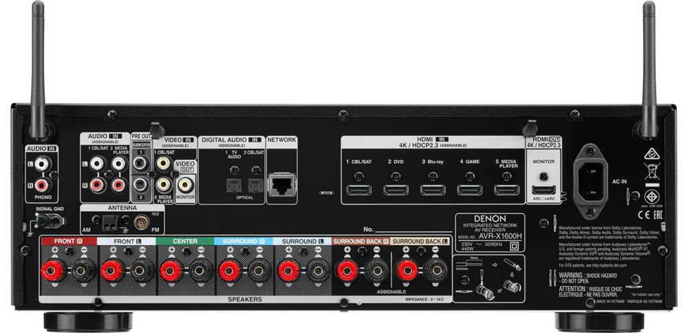 Receiver Denon AVR X1600H