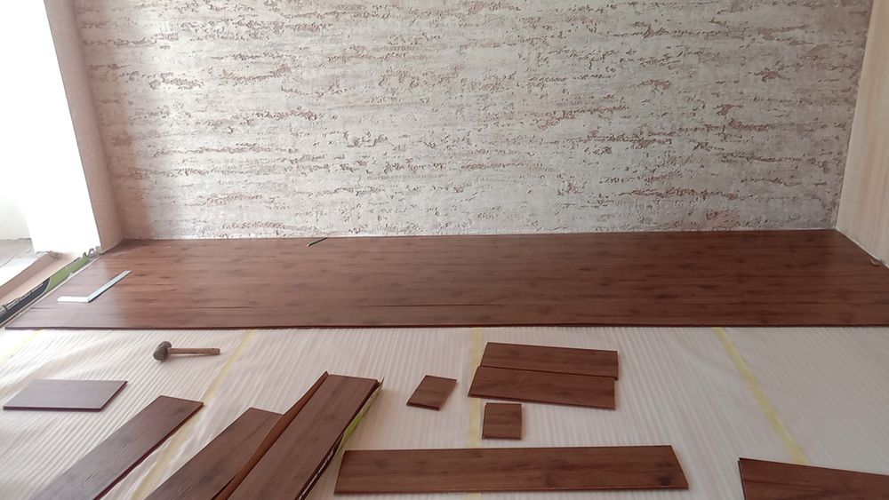 Укладка Ламинат Установка ламинaт Таркет Laminat terish Наливной пол ...