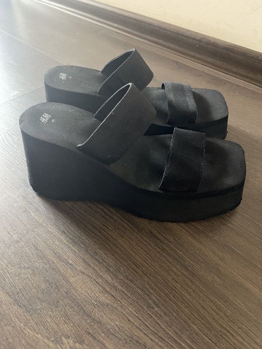 Дамски гумени чехли на платформа, чехли на платформа H&M