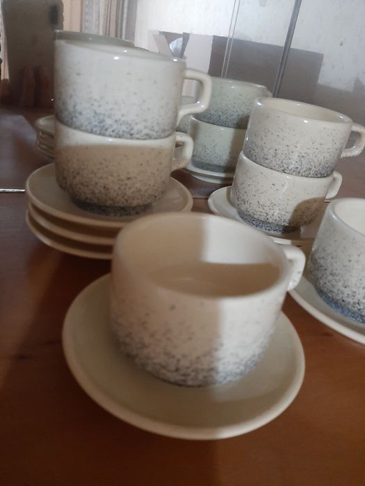 Комплект  чашки за кафе с чинийки, 12 бр.