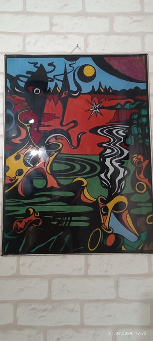 Акварель на стекле. 1.Джон Леннон.2.Абстракция