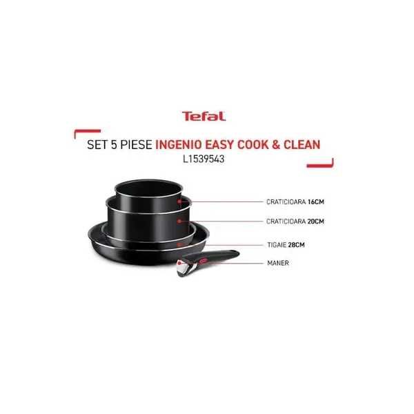 Set vase TEFAL 5 Piese Easy Cook & Clean Starter Kit L1539543 16-28cm