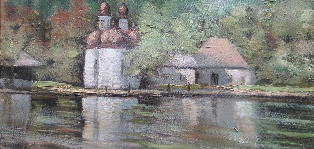 Tablou in ulei peisaj din Alpi