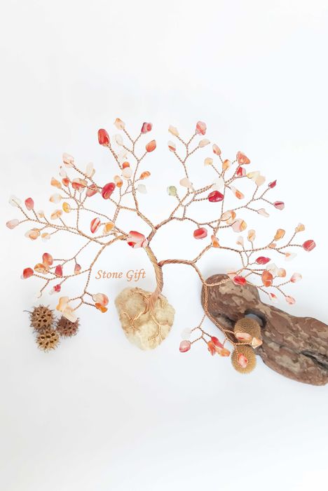 Дръвче Карнеол, Подрък Рожден ден, Декорация Сватба, Подарък Зодия