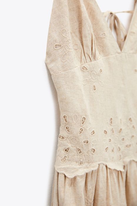 Rochie in cu brodarie Zara summer edition