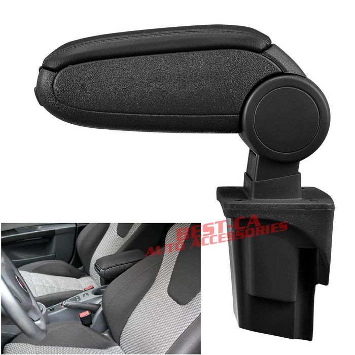 Cotiera auto dedicata piele negru pentru Seat Leon Mk2 1P (2006-2012)