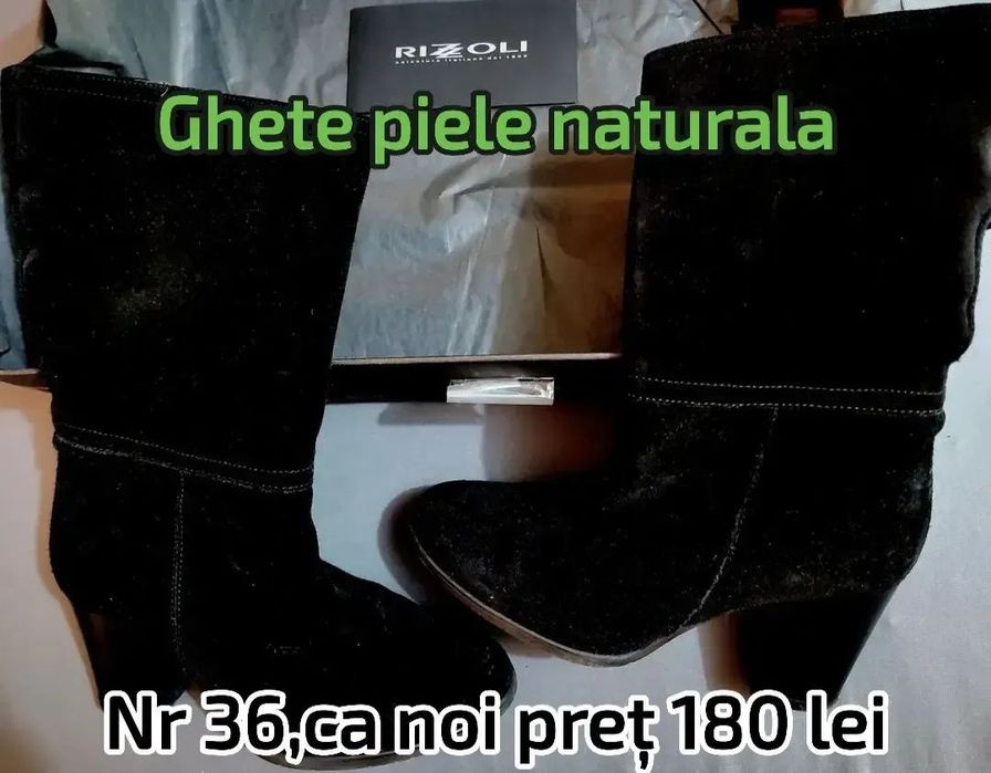Produse dama M-L,ghete piele naturală,blugi,pantofi nr 36,helanca,sabo
