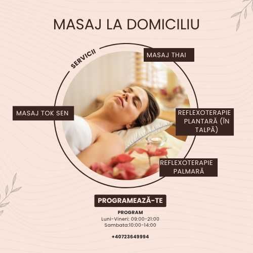 Reflexoterapie, Masaj Terapeutic si Tok Sen la Domiciliu (Timișoara)
