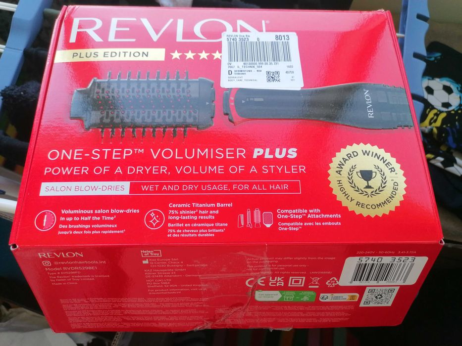 Perie electrica fixa REVLON One-Step Volumiser PLUS RVDR5298E, cu cap detasabil, 4 trepte temperatura, tehnologie ioni Tourmaline, ceramica si titan
