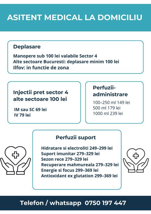 Asistenta Medicala la Domiciliu - Ingrijiri la domiciliu -Preturi mici